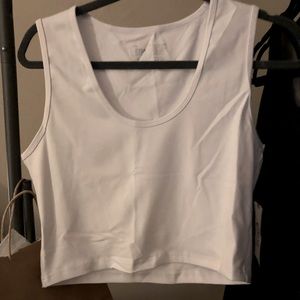 Brand new with tags white Zyia STRONGER crop tank